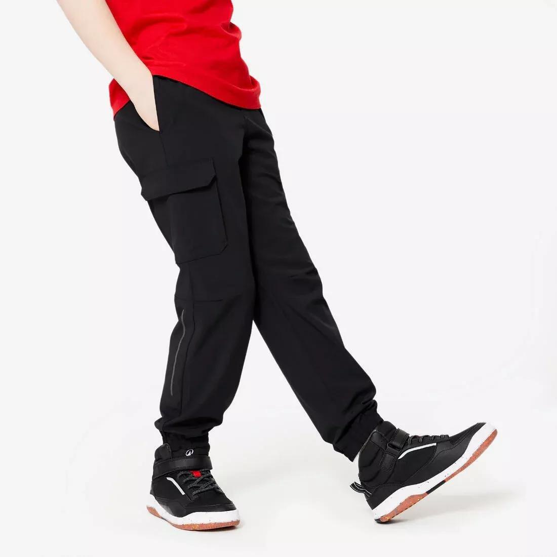 Kids Unisex Cargo Jogging Bottoms, Beige, No Color, large image number 0