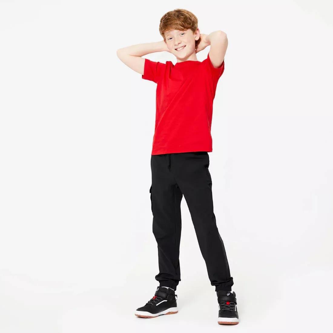 Kids Unisex Cargo Jogging Bottoms, Beige, No Color, large image number 1