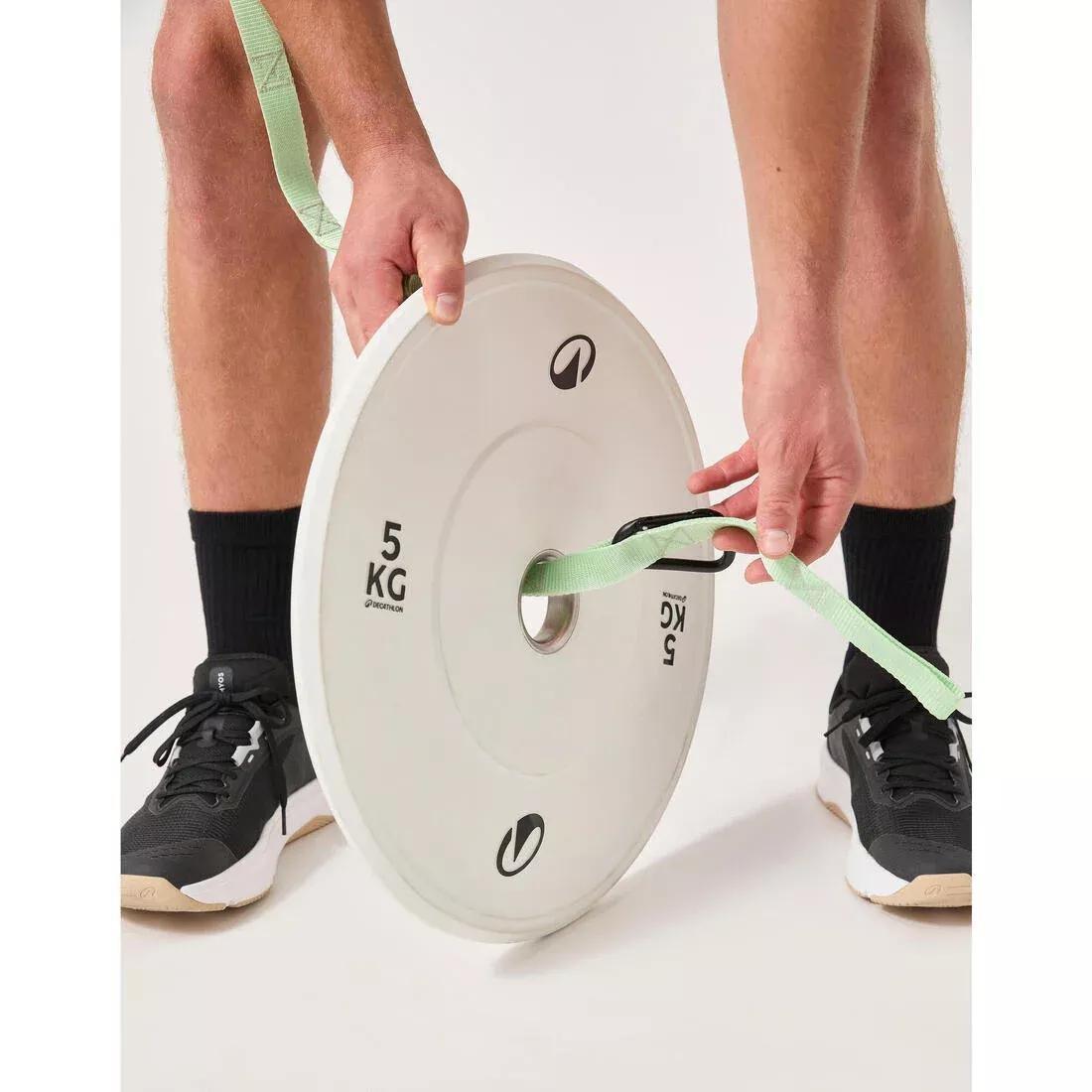 Weight Training Weighted Belt With Straps - Up To 200 Kg, Green, No Color, large image number 3