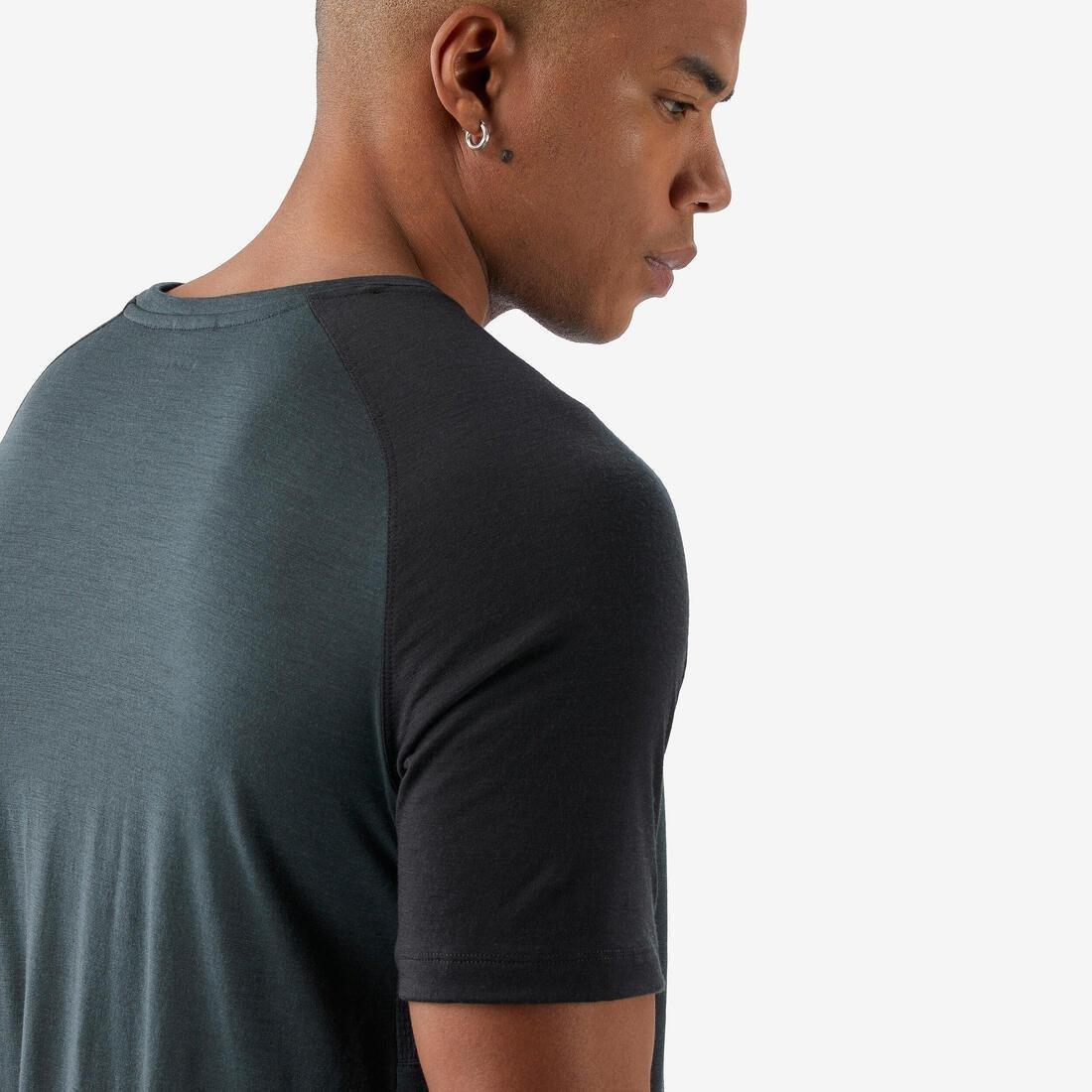 Men Short-Sleeved Merino Wool T-Shirt - Merino Resist, Grey, No Color, large image number 5