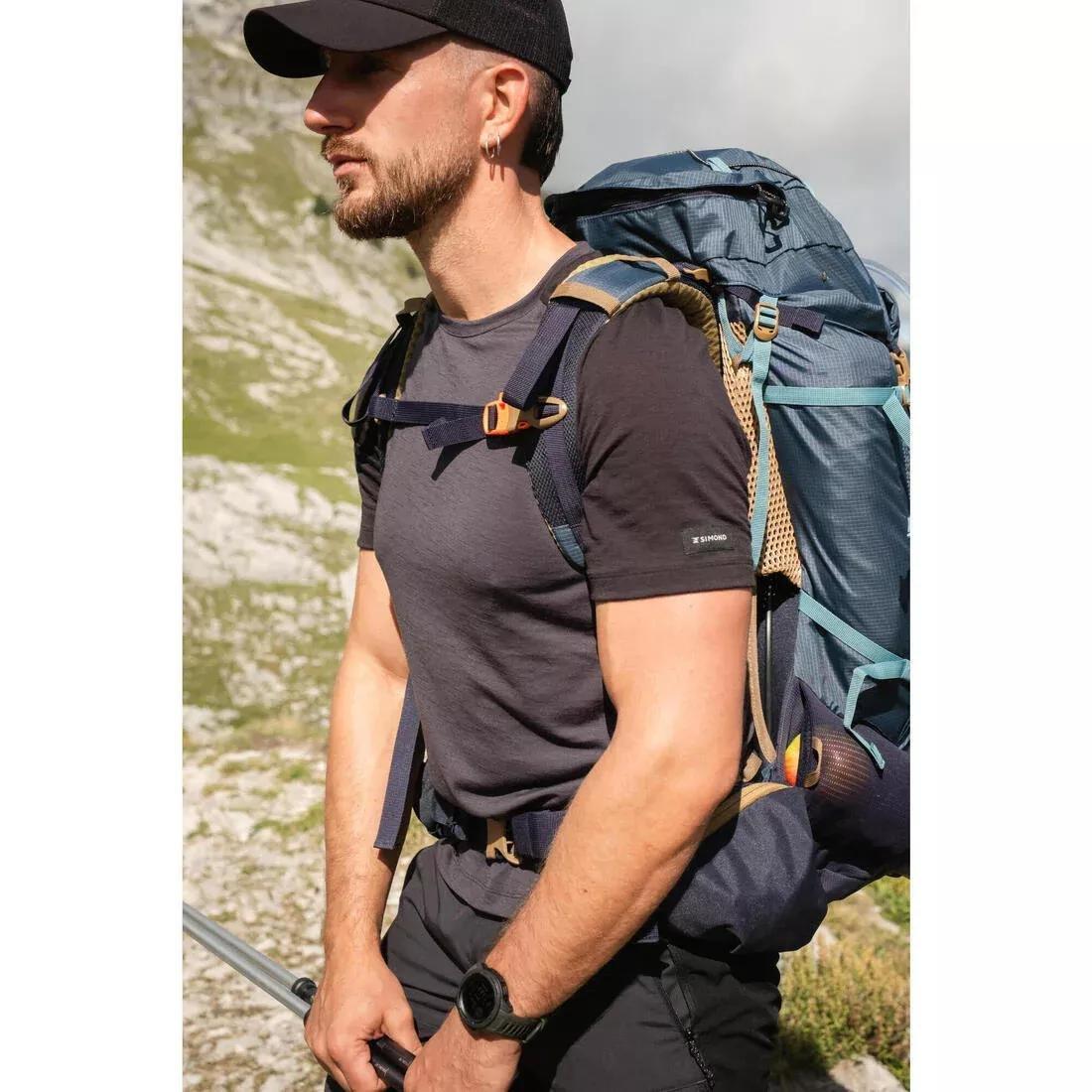 Men Short-Sleeved Merino Wool T-Shirt - Merino Resist, Grey, No Color, large image number 8