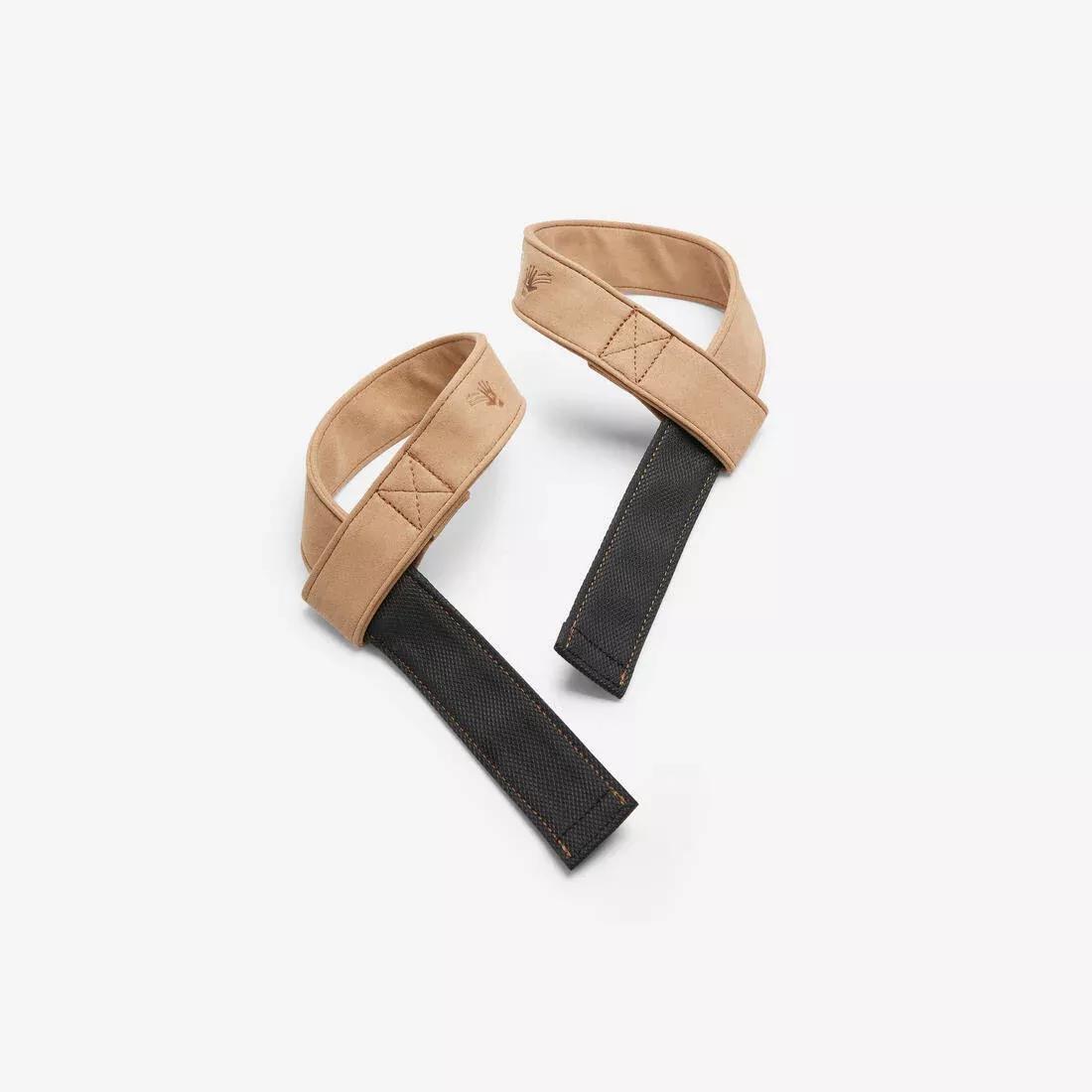 Premium Weight Training Lifting Strap, Brown, No Color, large image number 0