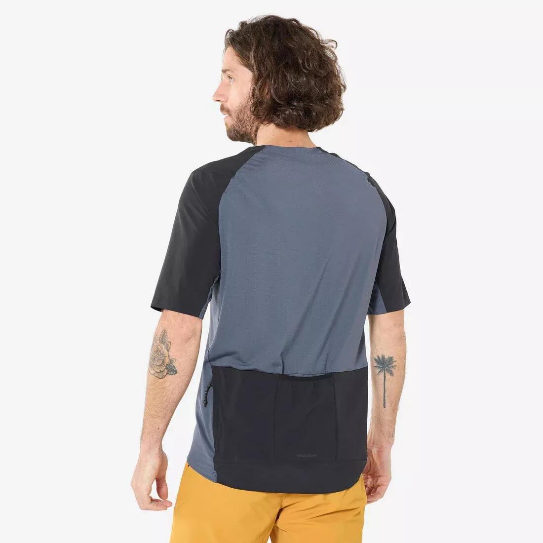 Men breathable short-sleeved MTB cargo jersey - 500, Grey, No Color, large image number 2