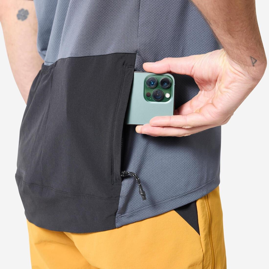 Men breathable short-sleeved MTB cargo jersey - 500, Grey, No Color, large image number 3