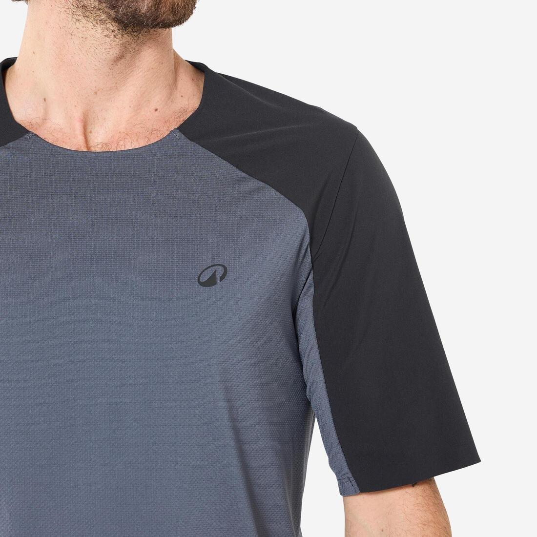 Men breathable short-sleeved MTB cargo jersey - 500, Grey, No Color, large image number 4