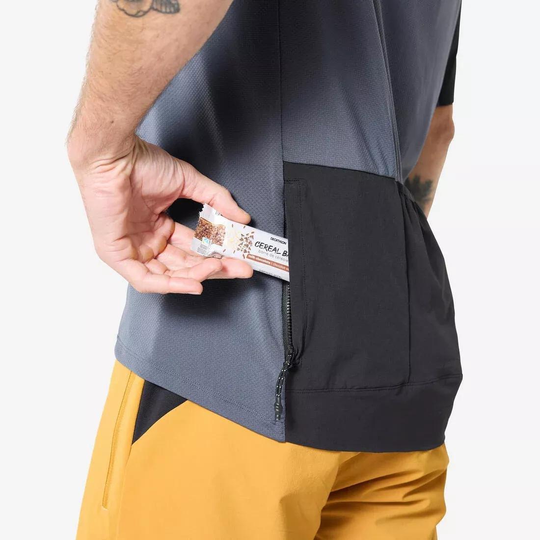 Men breathable short-sleeved MTB cargo jersey - 500, Grey, No Color, large image number 6