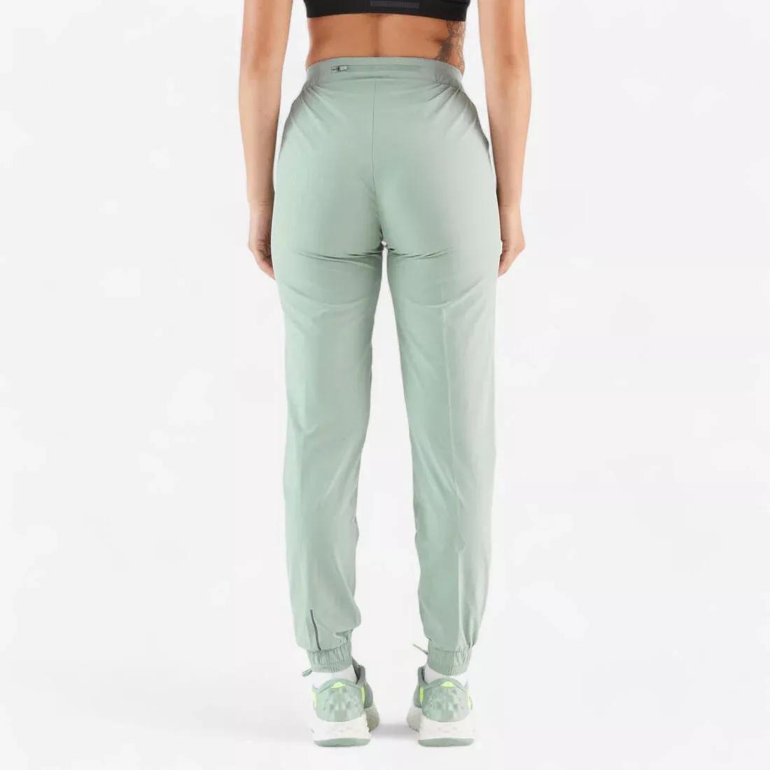Women Running Breathable Trousers - Kiprun Run 500 Dry, Green, No Color, large image number 3