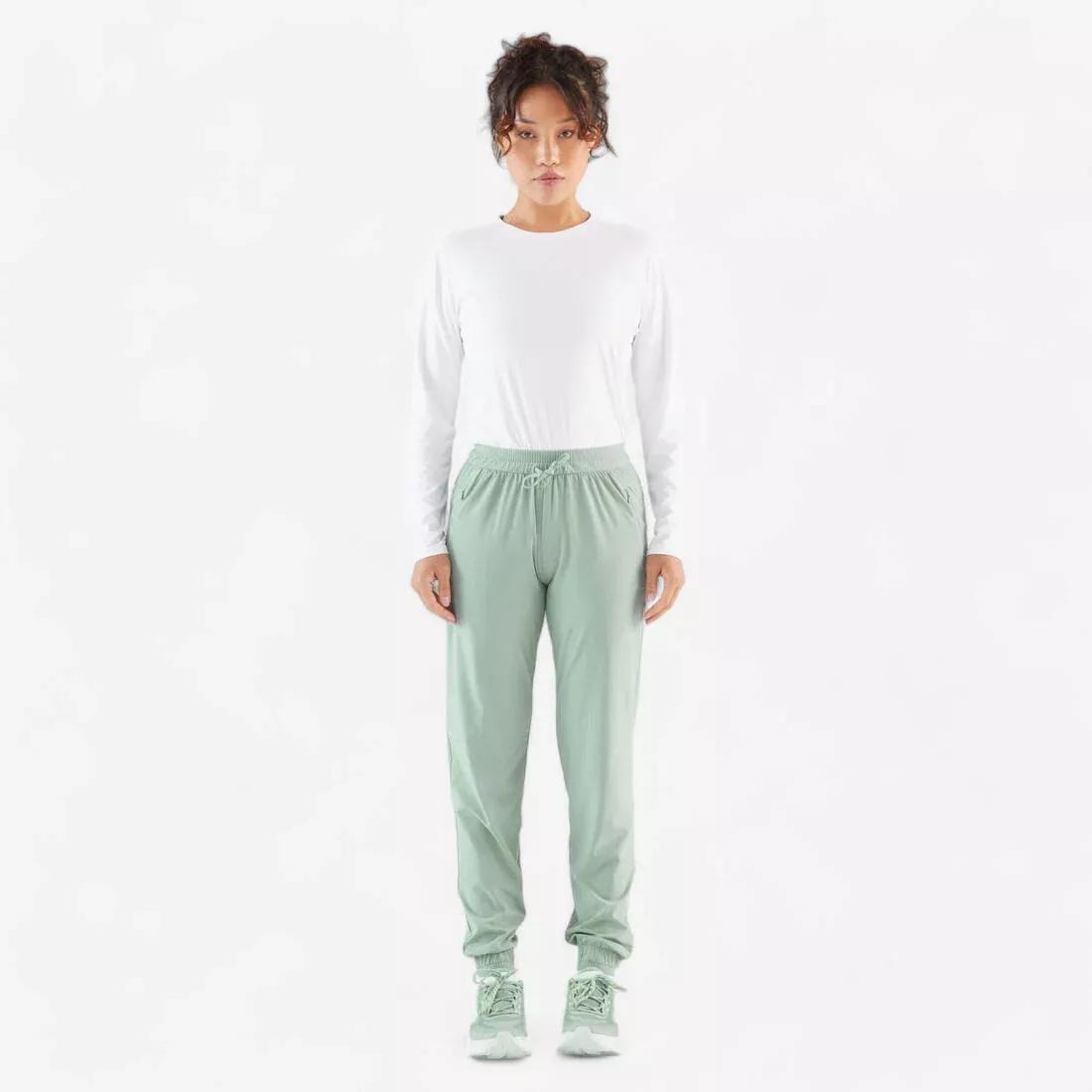 Women Running Breathable Trousers - Kiprun Run 500 Dry, Green, No Color, large image number 4