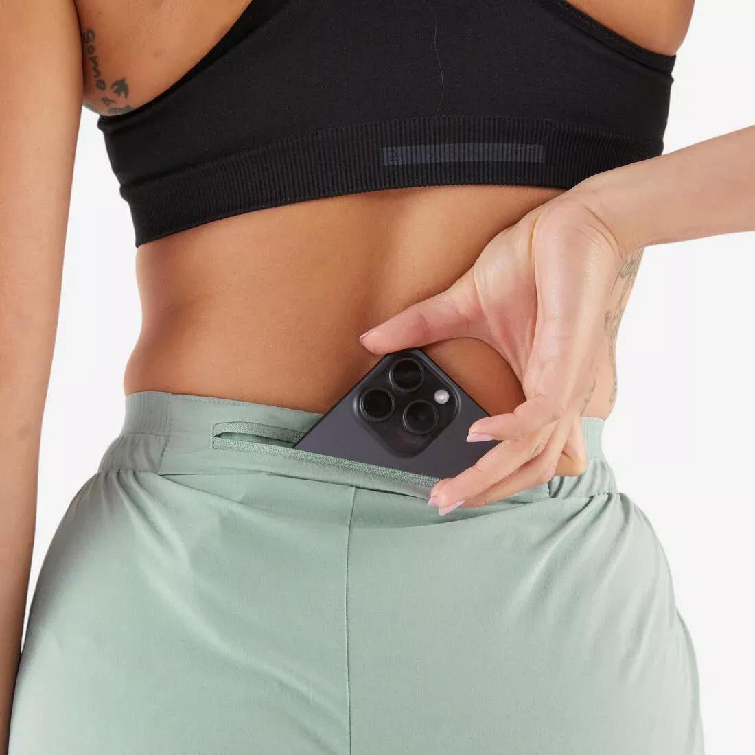 Women Running Breathable Trousers - Kiprun Run 500 Dry, Green, No Color, large image number 7