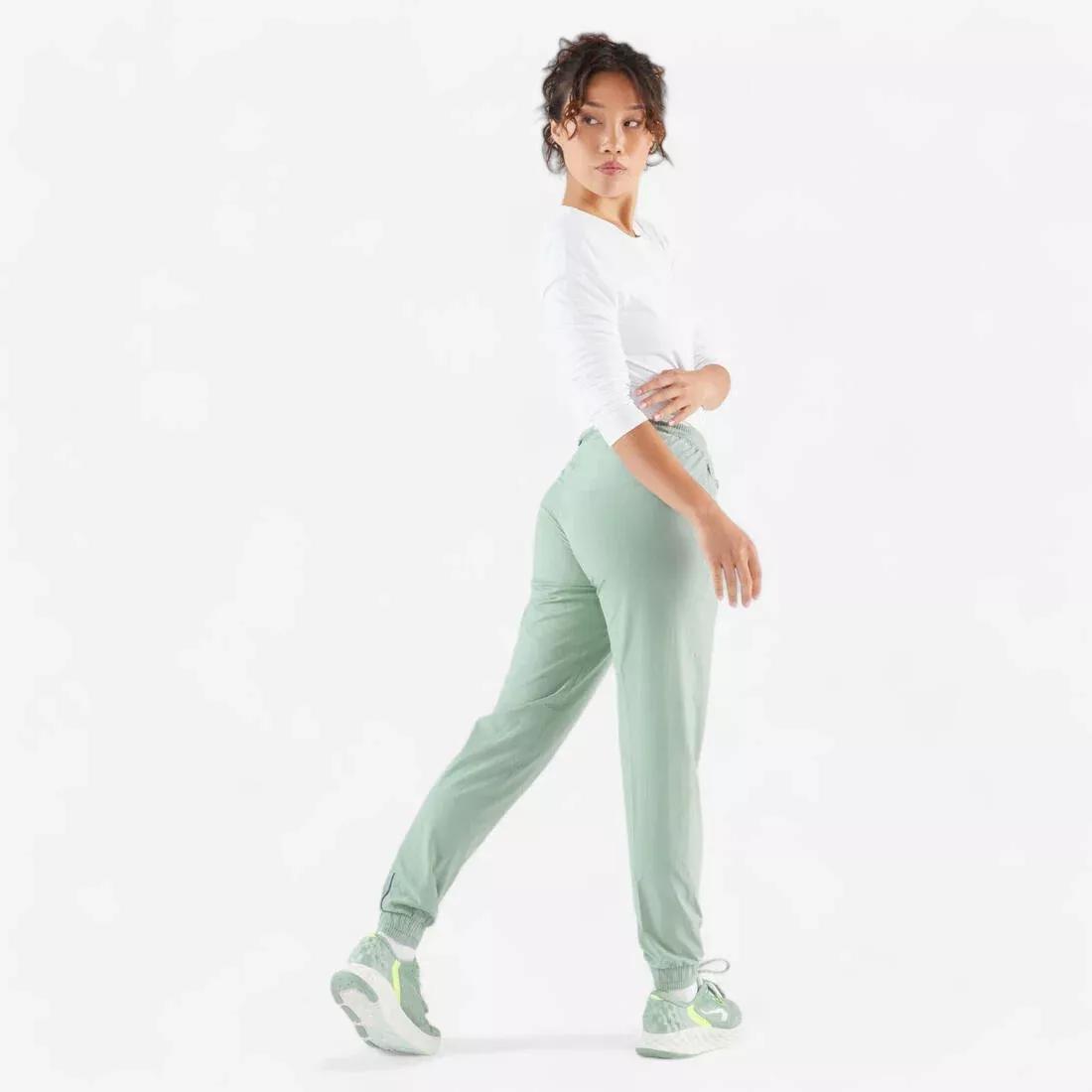 Women Running Breathable Trousers - Kiprun Run 500 Dry, Green, No Color, large image number 9