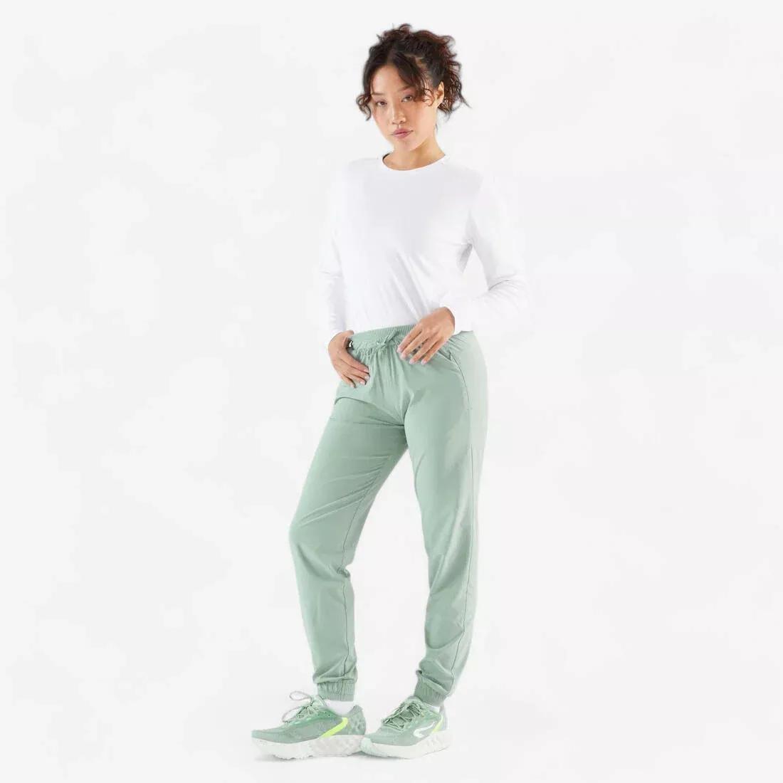 Women Running Breathable Trousers - Kiprun Run 500 Dry, Green, No Color, large image number 10
