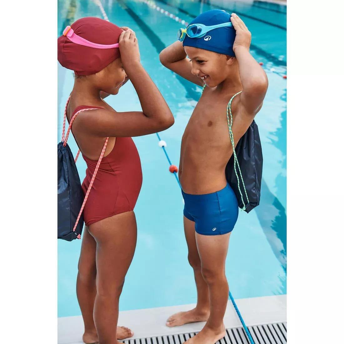 Kids Girls Swimming kit: swimsuit + goggles + cap + bag - 100, Purple, No Color, large image number 4