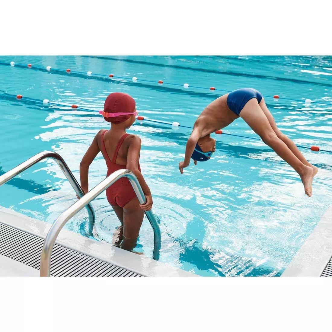 Kids Girls Swimming kit: swimsuit + goggles + cap + bag - 100, Purple, No Color, large image number 6