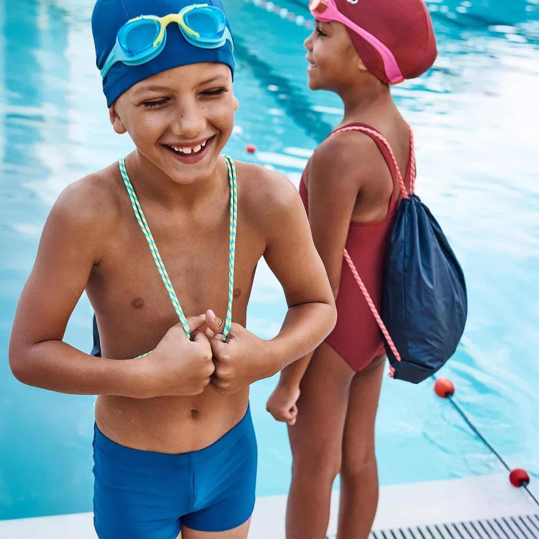 Kids Boys Swimming kit: swimsuit + goggles + cap + bag - 100, Blue, No Color, large image number 1
