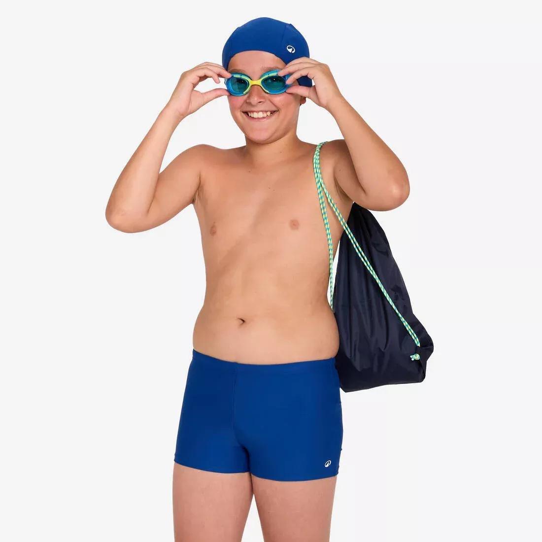 Kids Boys Swimming kit: swimsuit + goggles + cap + bag - 100, Blue, No Color, large image number 2