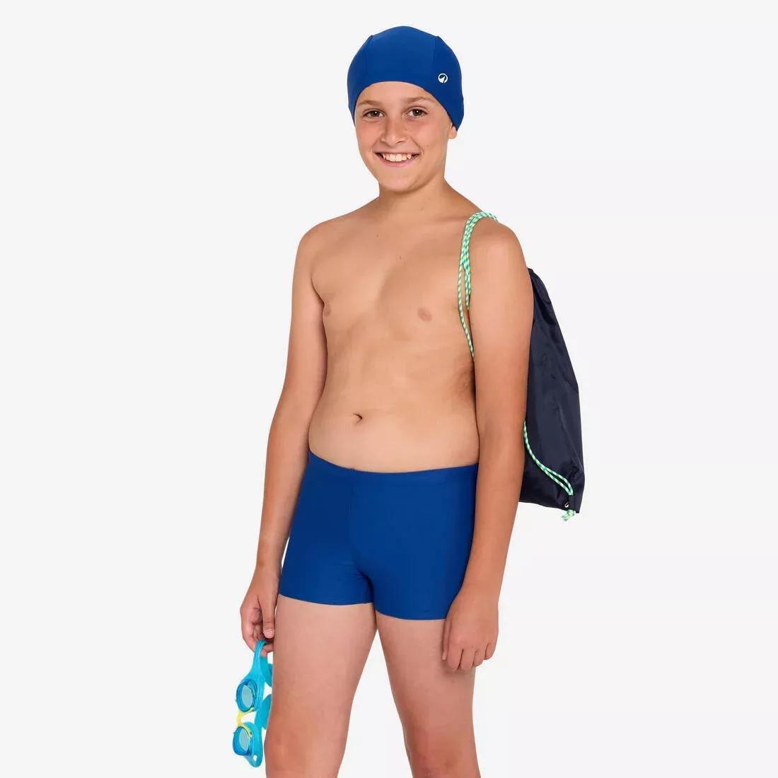 Kids Boys Swimming kit: swimsuit + goggles + cap + bag - 100, Blue, No Color, large image number 3