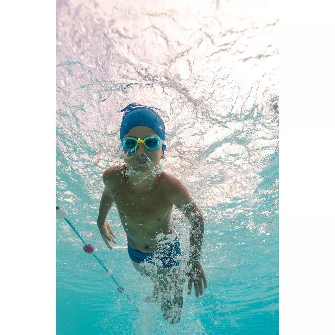 Kids Boys Swimming kit: swimsuit + goggles + cap + bag - 100, Blue, No Color, large image number 7