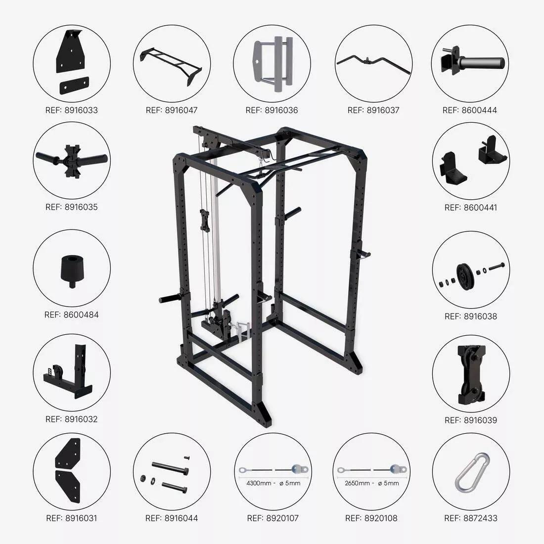 BLACK Weight Training Cage Power Rack 900, No Color, large image number 8