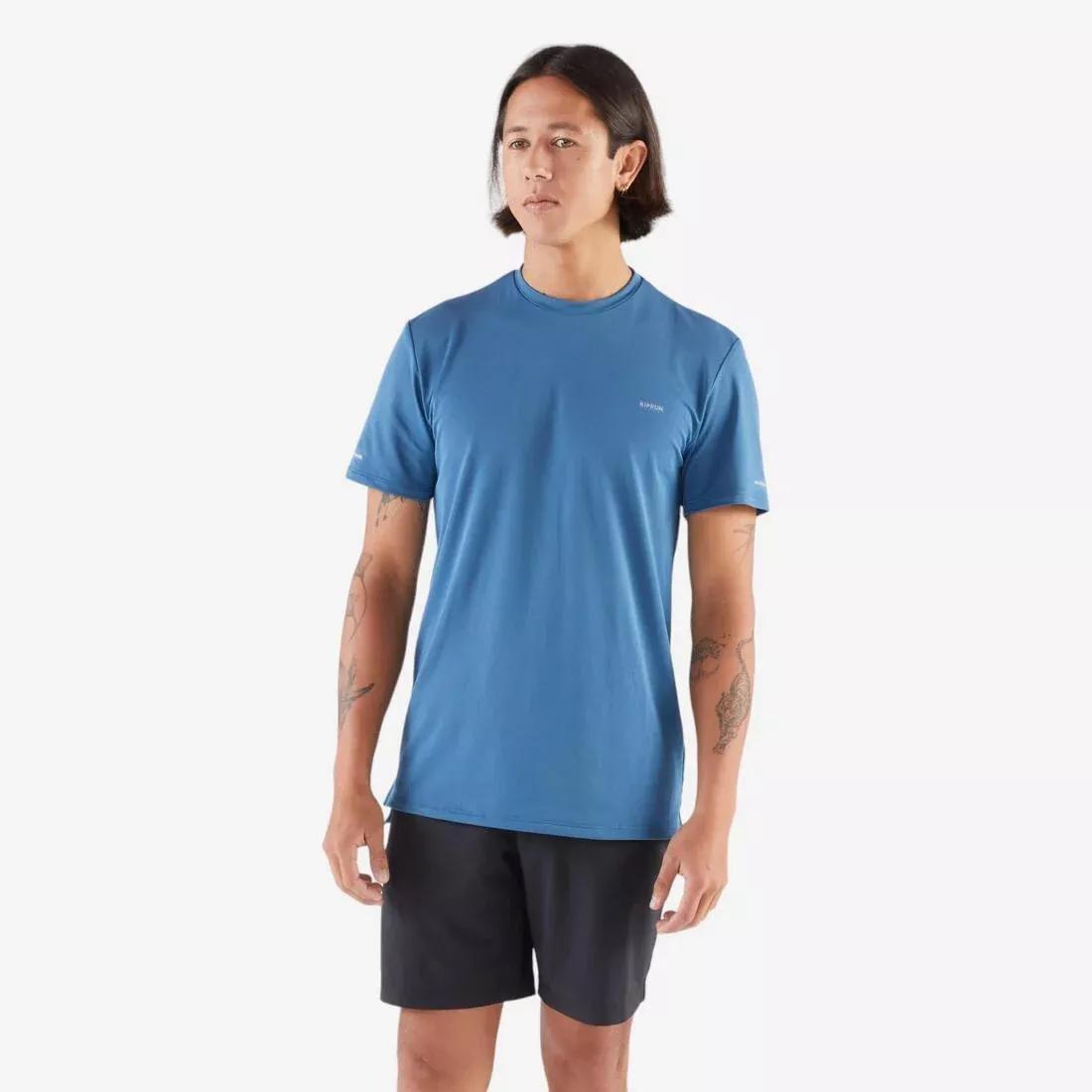 Men Running Breathable T-Shirt - Kiprun Run 500 Dry, Blue, 5401_000, large image number 0