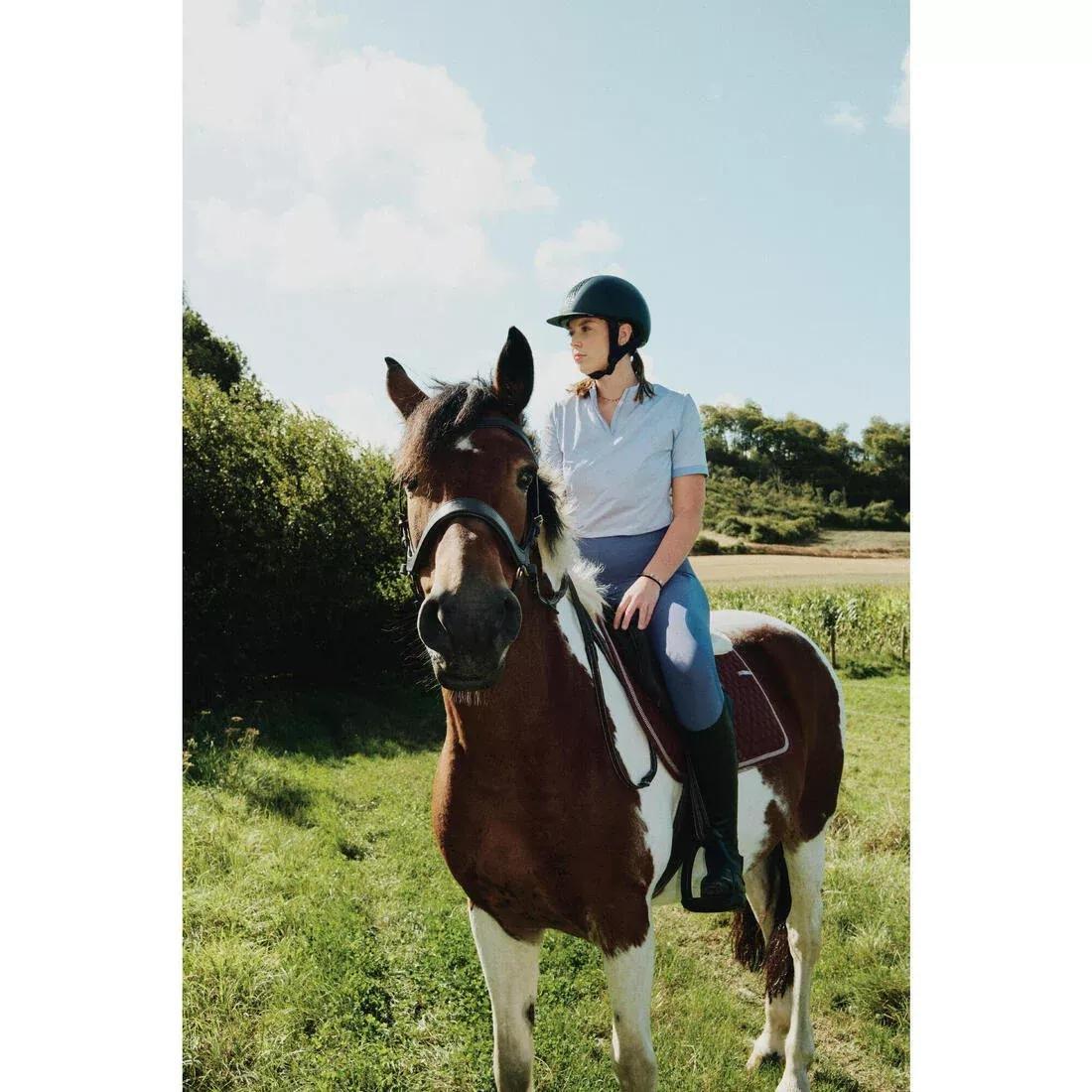 Women Lightweight Full Grip Horse Riding Summer Leggings, Blue, No Color, large image number 6