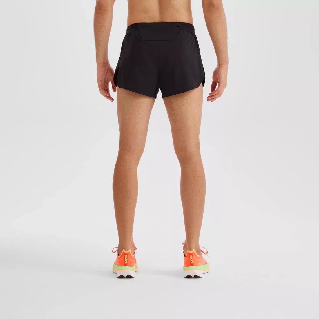 Men Comfort Split Running Shorts - KIPRUN Run 500, Green, No Color, large image number 2