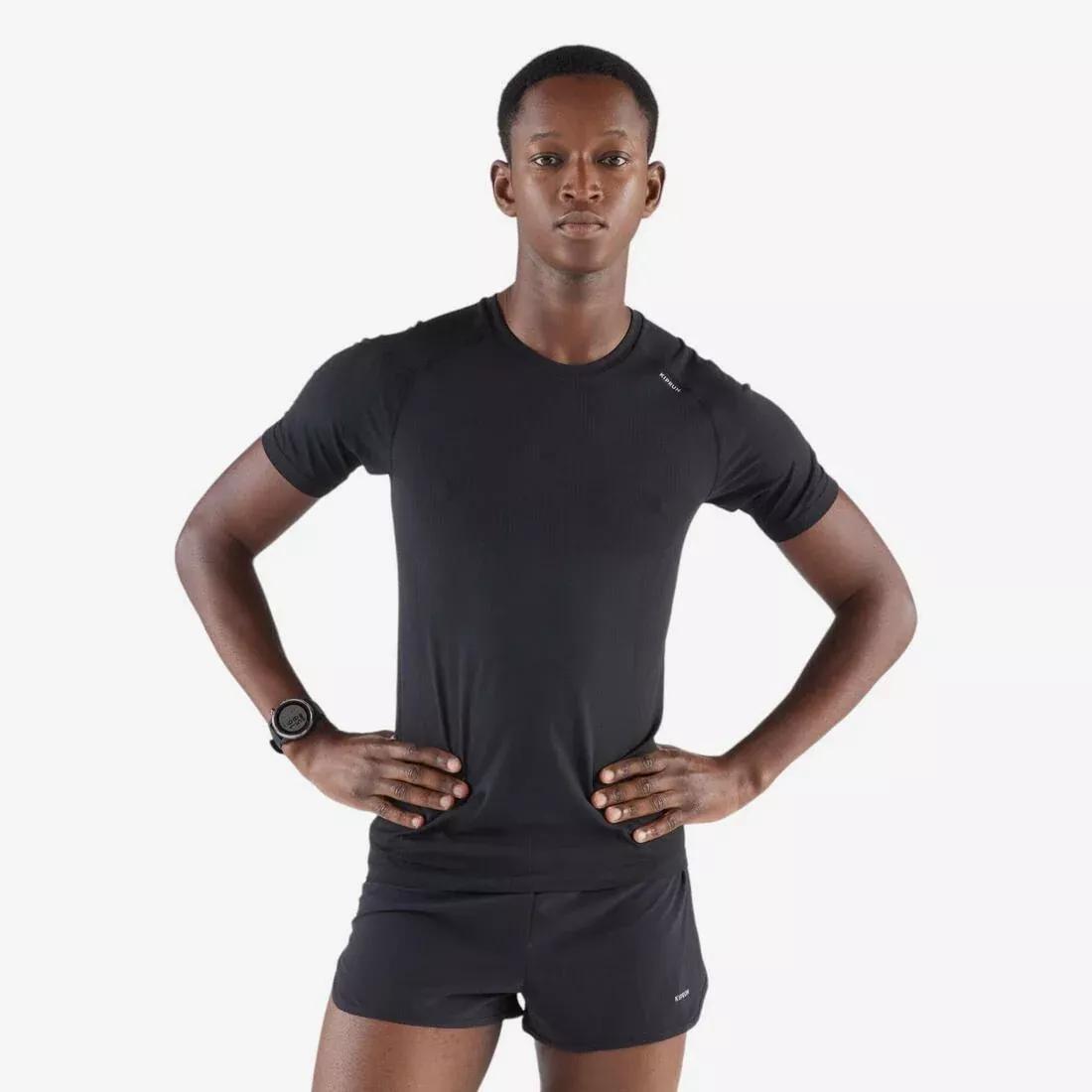 Men Comfort Split Running Shorts - KIPRUN Run 500, Green, No Color, large image number 6