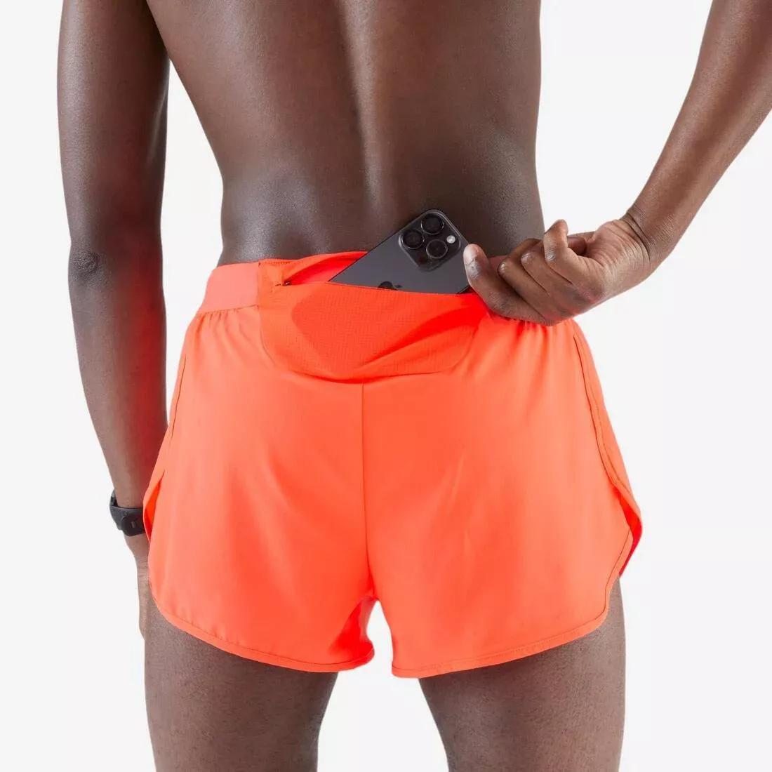 Men Comfort Split Running Shorts - KIPRUN Run 500, Green, No Color, large image number 8
