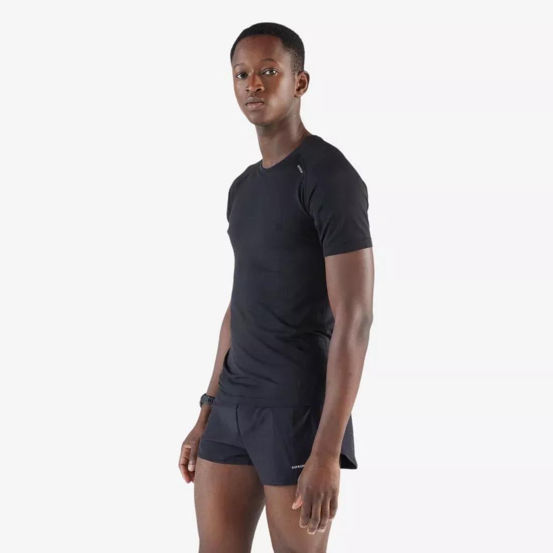 Men Comfort Split Running Shorts - KIPRUN Run 500, Green, No Color, large image number 9