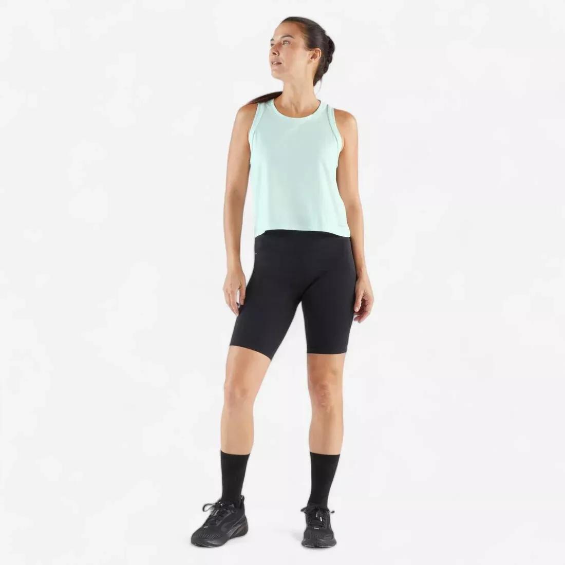 Women Running Breathable Short Tank Top - Kiprun Run 500, Green, 5401_000, large image number 8