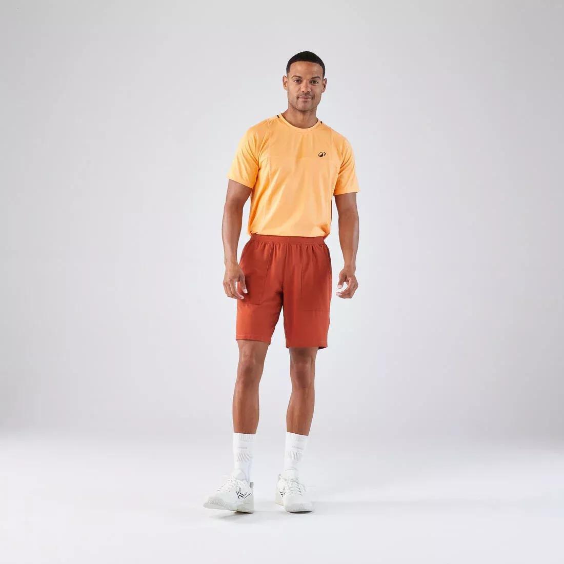 Men Breathable Tennis Shorts - Dry, Brown, No Color, large image number 6