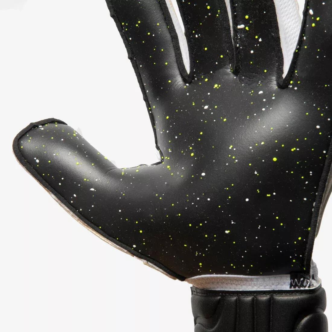 Adult Football Goalkeeper Gloves with Finger Protection VRLT 500, White, No Color, medium