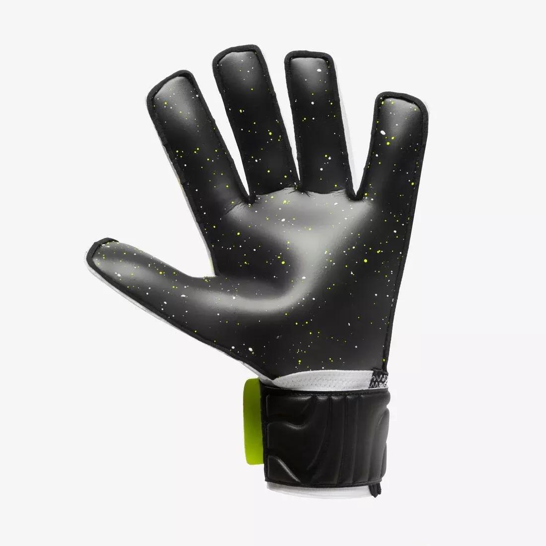 Adult Football Goalkeeper Gloves with Finger Protection VRLT 500, White, No Color, large image number 3
