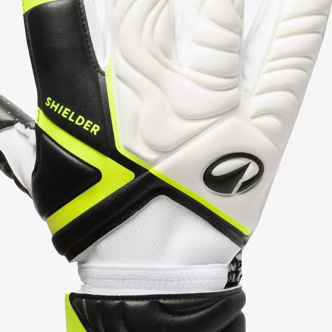 Adult Football Goalkeeper Gloves with Finger Protection VRLT 500, White, No Color, large image number 4