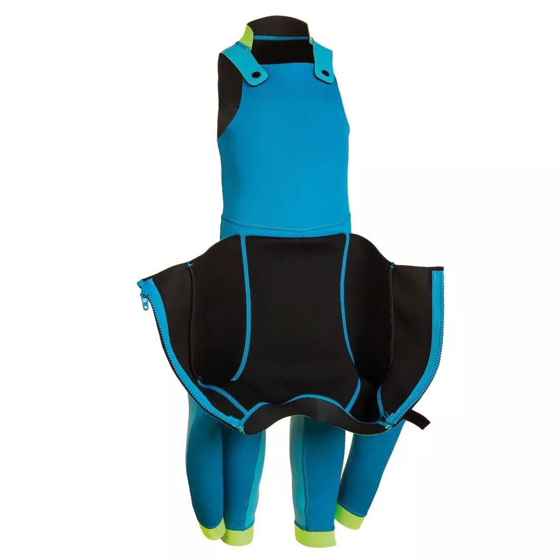 Kids Unisex Swimming Neoprene Wetsuit - TI WARM, Teal, No Color, large image number 2