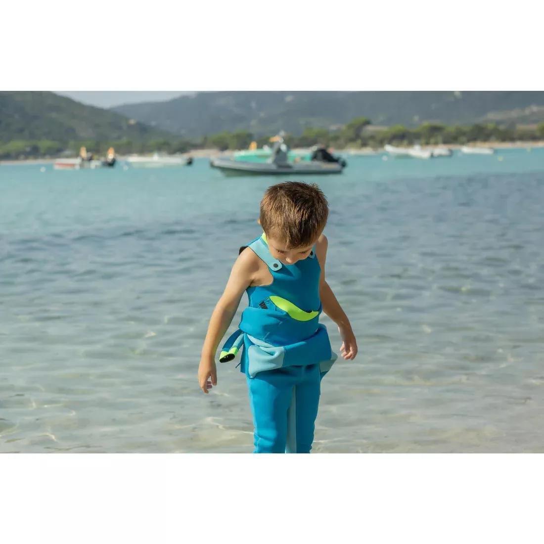 Kids Unisex Swimming Neoprene Wetsuit - TI WARM, Teal, No Color, large image number 6