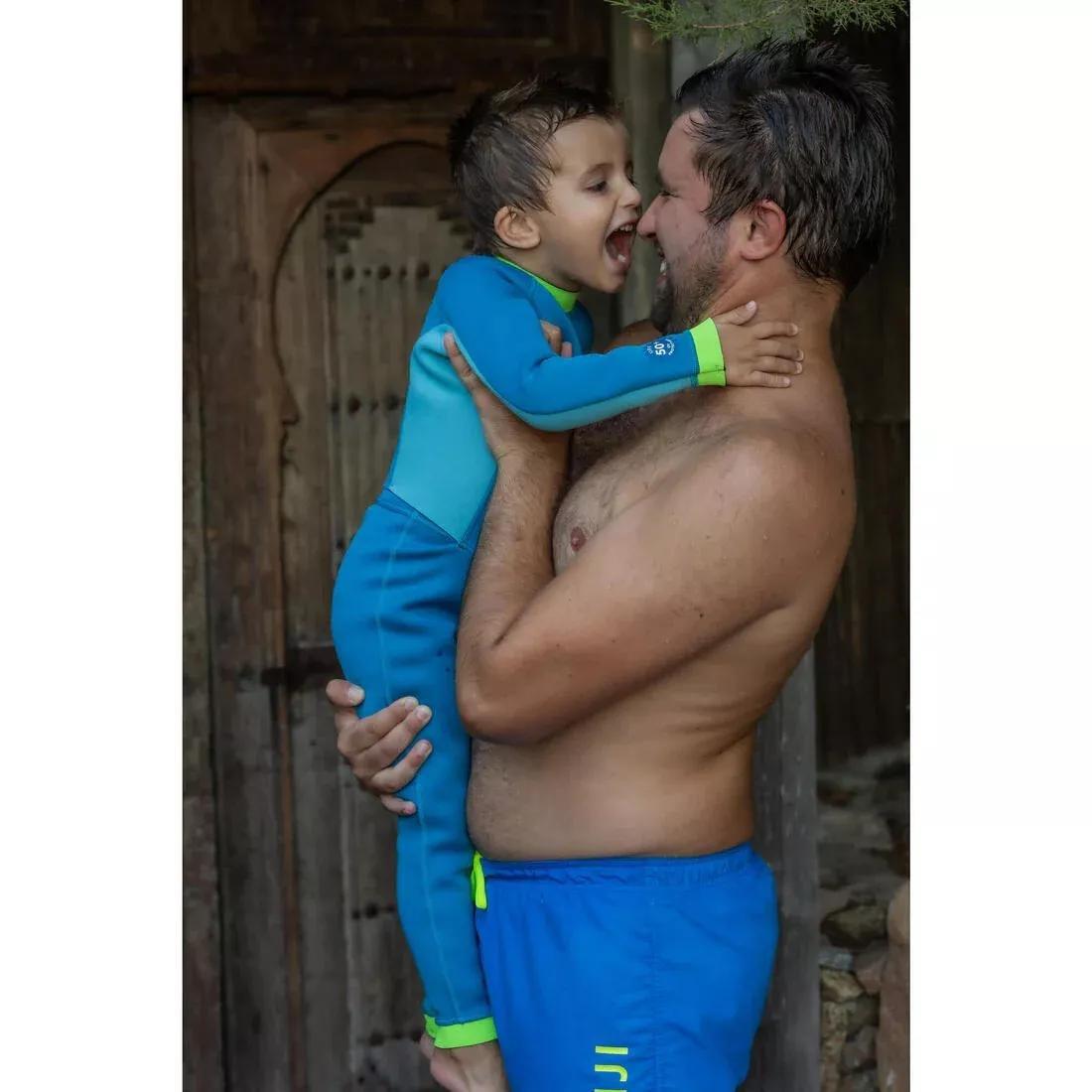 Kids Unisex Swimming Neoprene Wetsuit - TI WARM, Teal, No Color, large image number 8