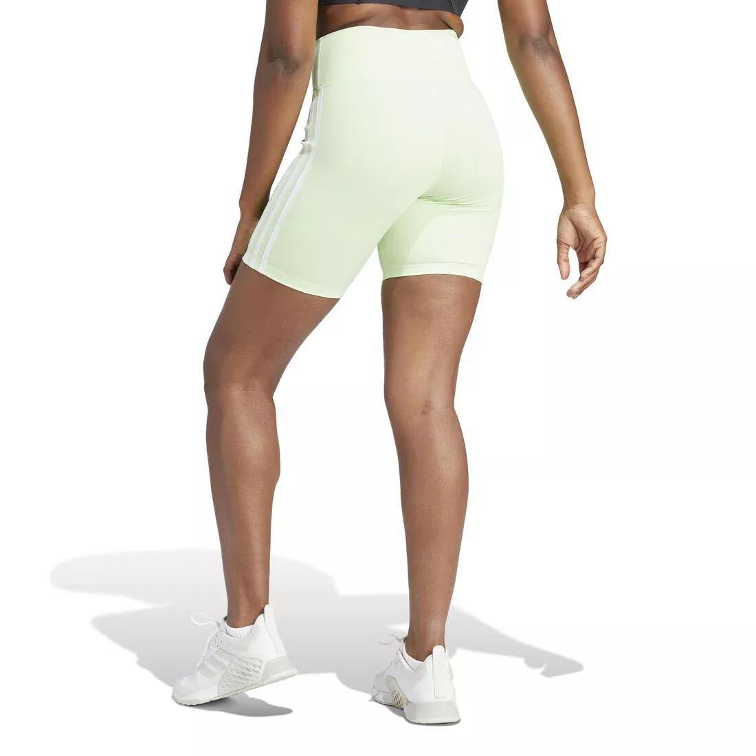 Training Essentials 3-Stripes High-Waisted Short Leggings, Green, No Color, large image number 1