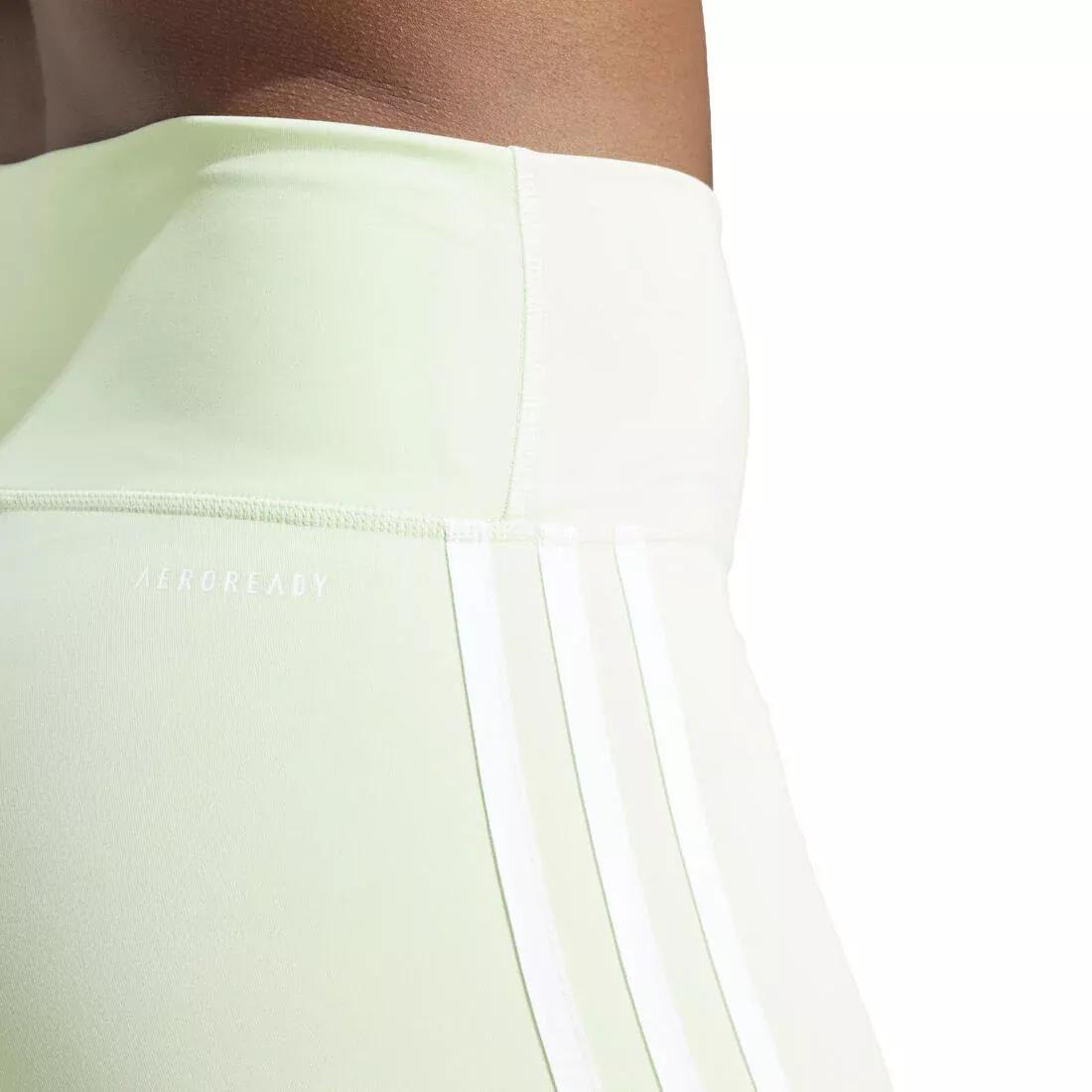 Training Essentials 3-Stripes High-Waisted Short Leggings, Green, No Color, large image number 2