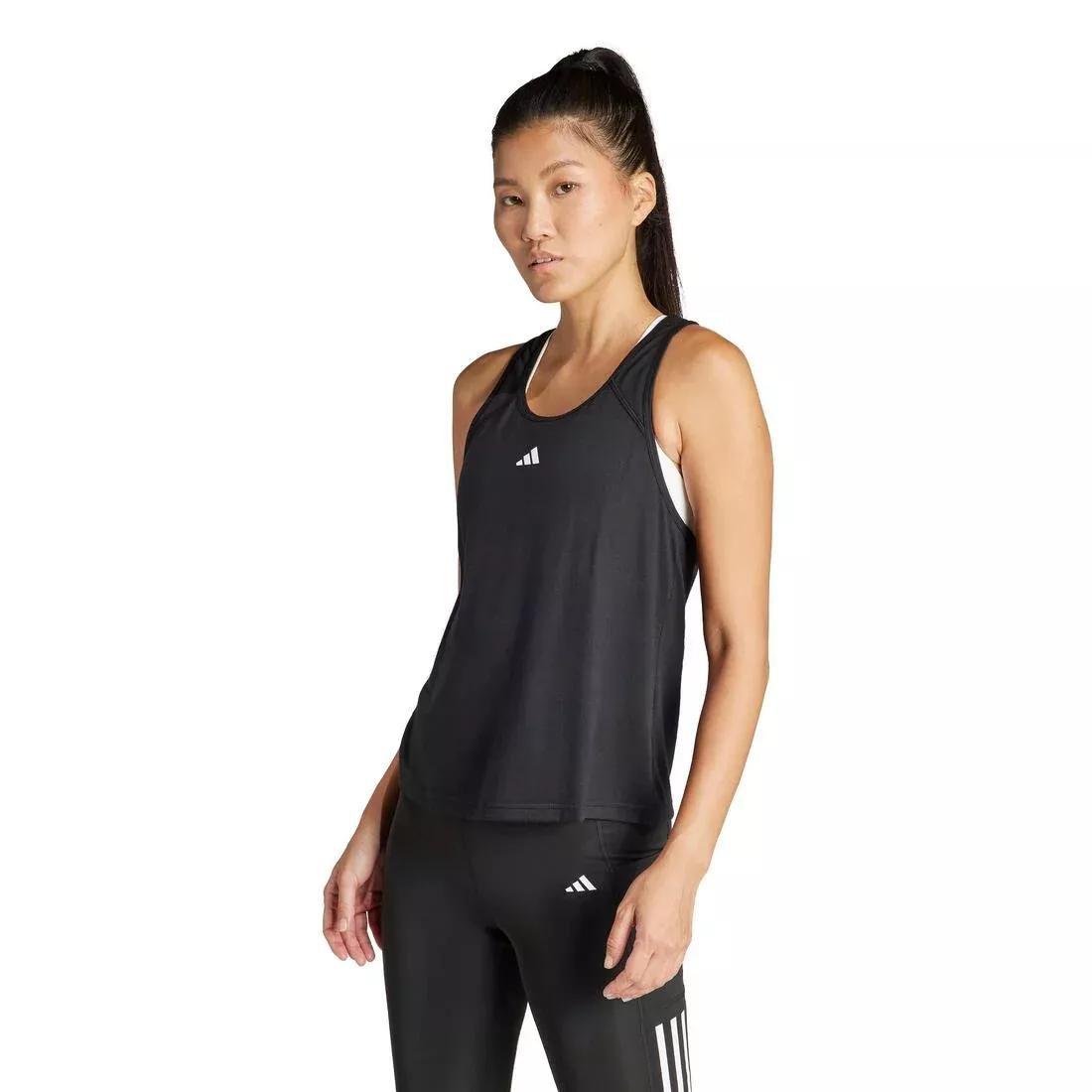 Train Essentials Minimal Branding Racerback Tank Top, Black, No Color, medium
