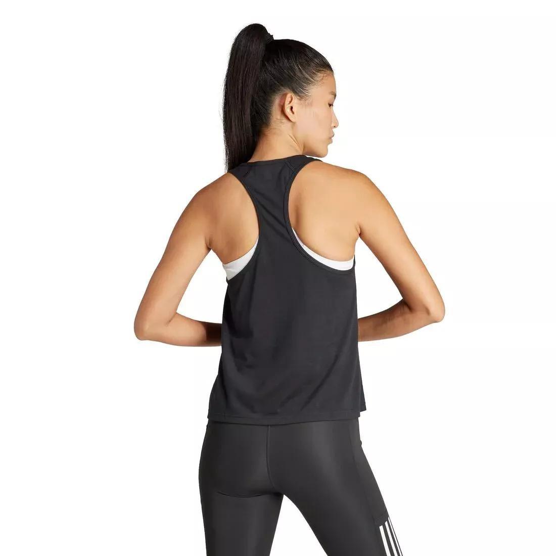 Train Essentials Minimal Branding Racerback Tank Top, Black, No Color, medium