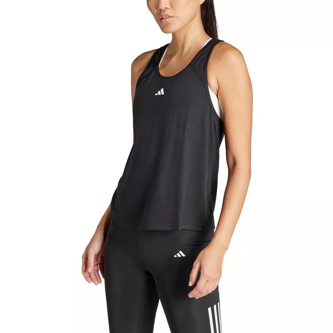 Train Essentials Minimal Branding Racerback Tank Top, Black, No Color, medium