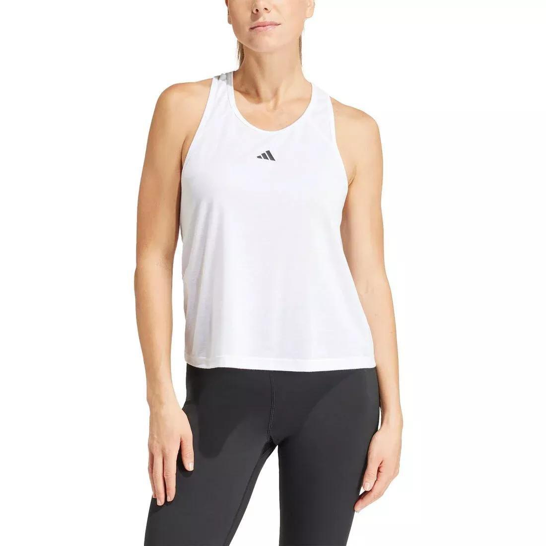 Train Essentials Minimal Branding Racerback Tank Top, White, No Color, large image number 2