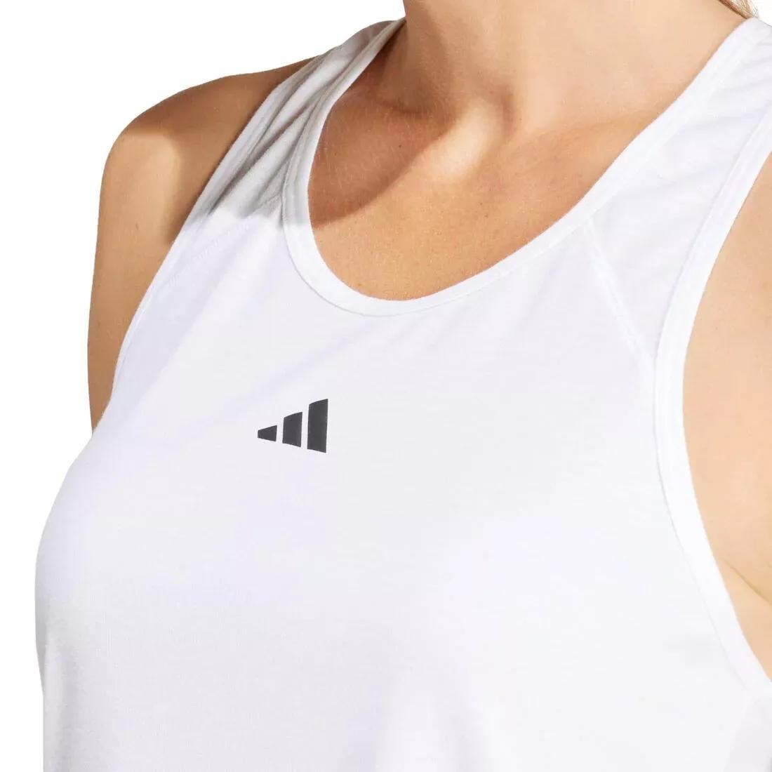 Train Essentials Minimal Branding Racerback Tank Top, White, No Color, large image number 4