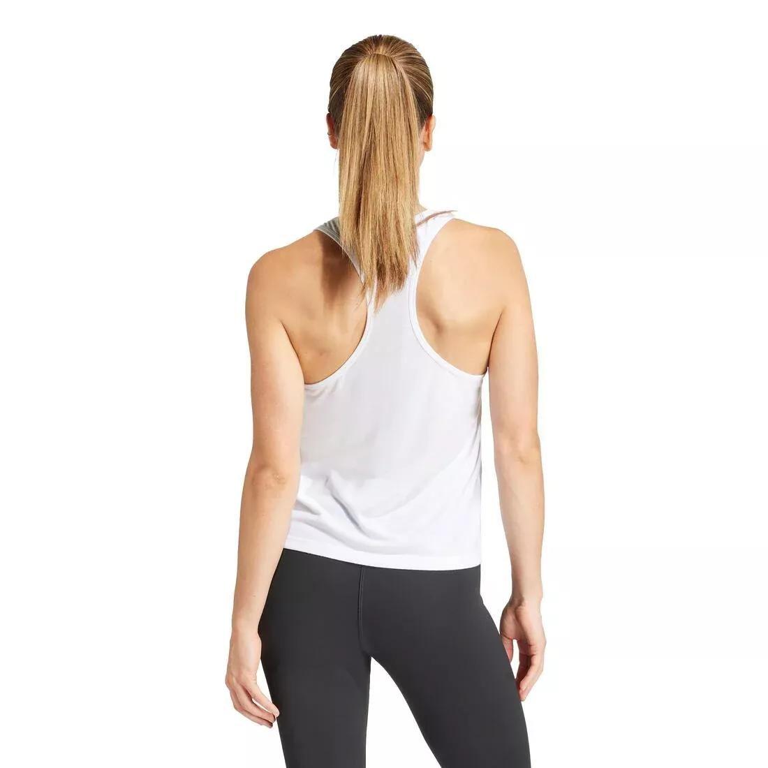 Train Essentials Minimal Branding Racerback Tank Top, White, No Color, large image number 5