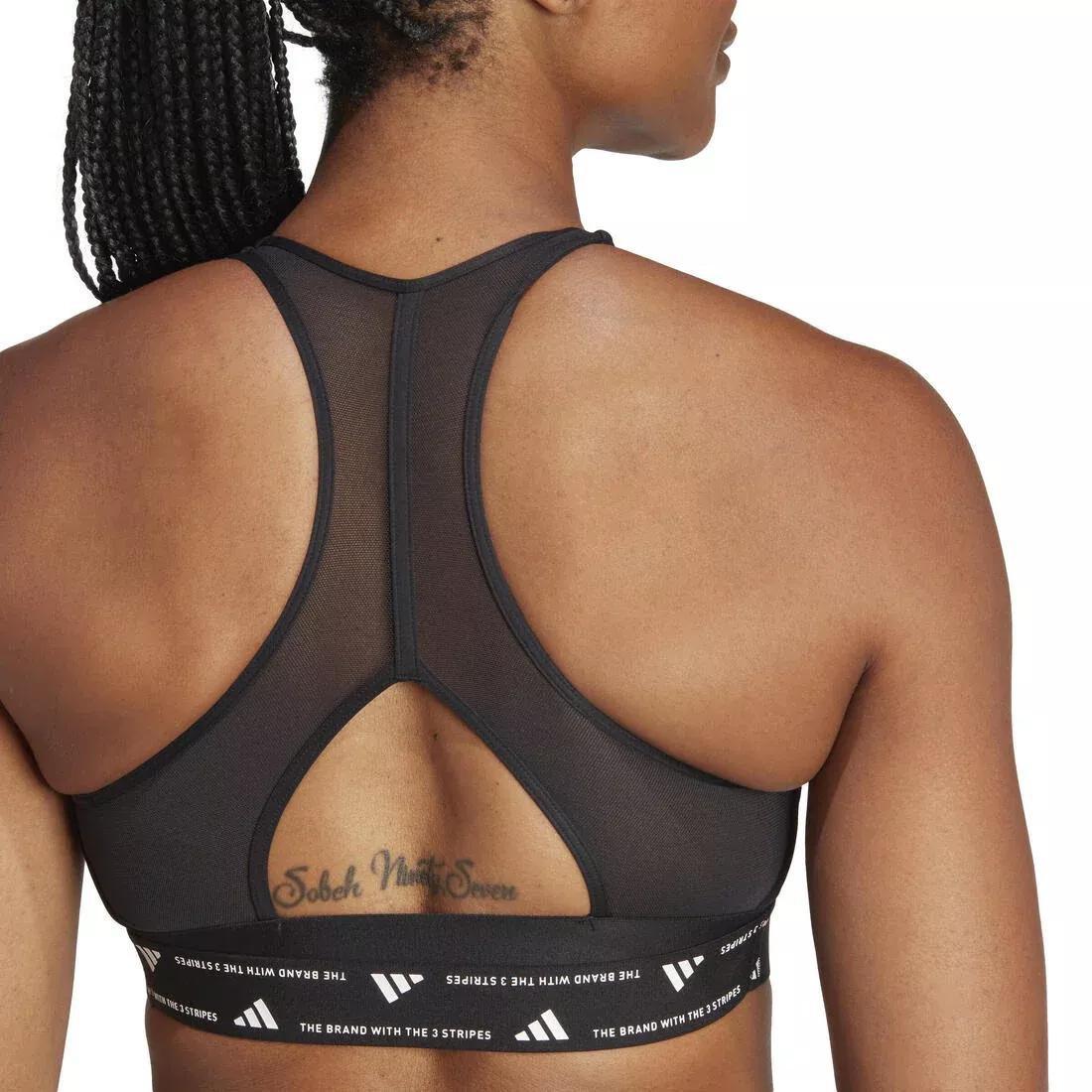 Powerreact Training Medium-Support Bra, Black, No Color, large image number 4