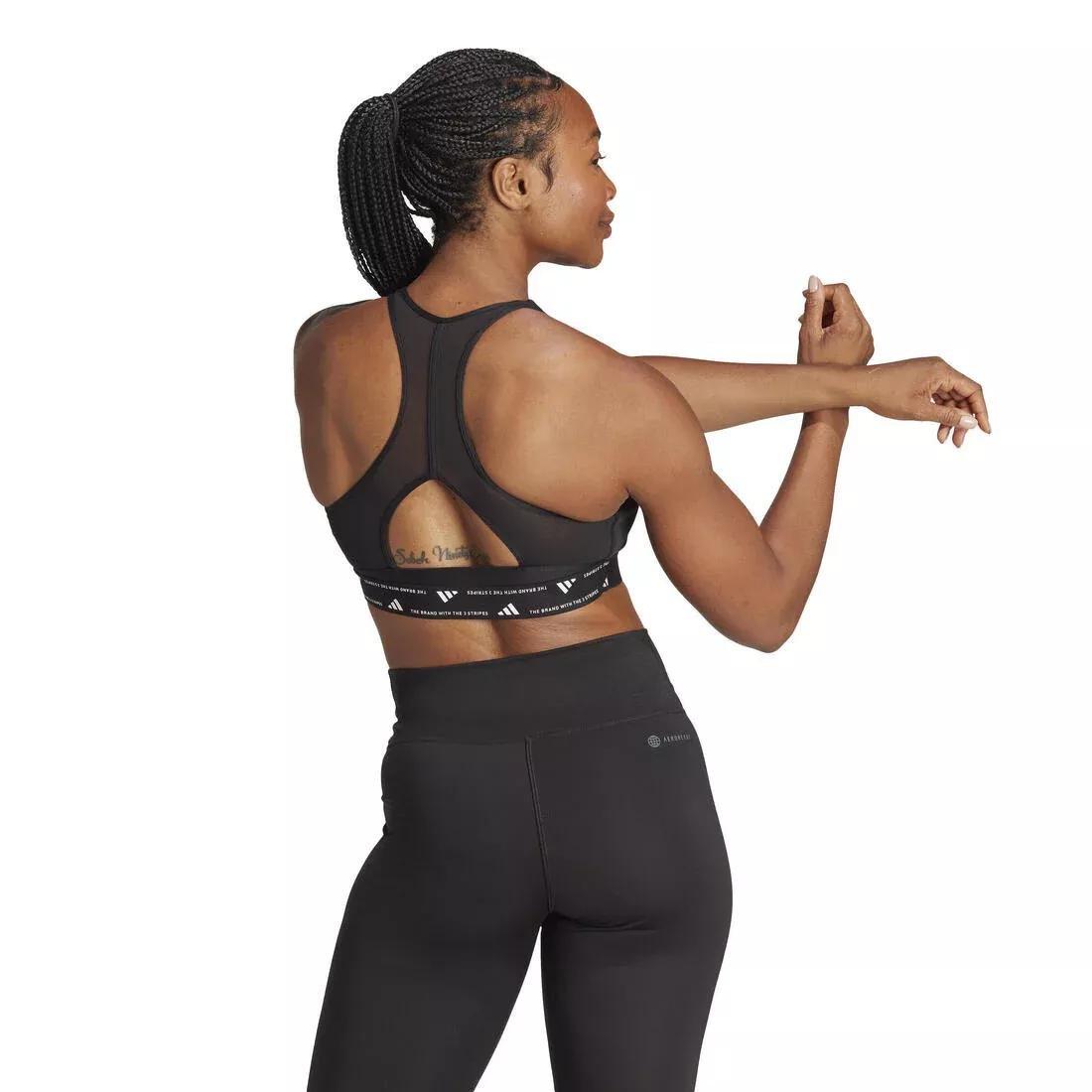 Powerreact Training Medium-Support Bra, Black, No Color, large image number 5