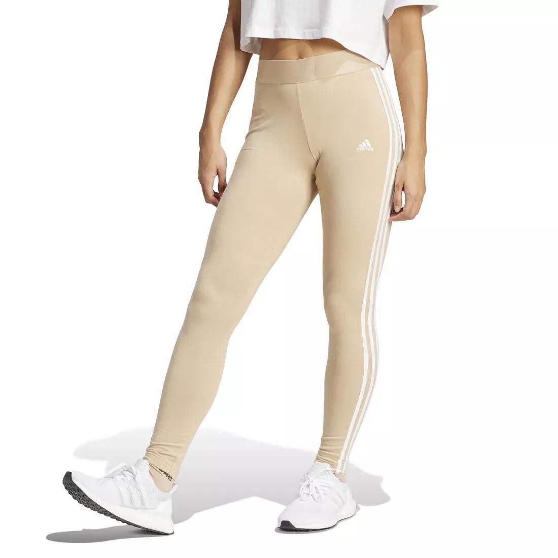 LOUNGEWEAR Essentials 3-Stripes Leggings, Beige, No Color, medium