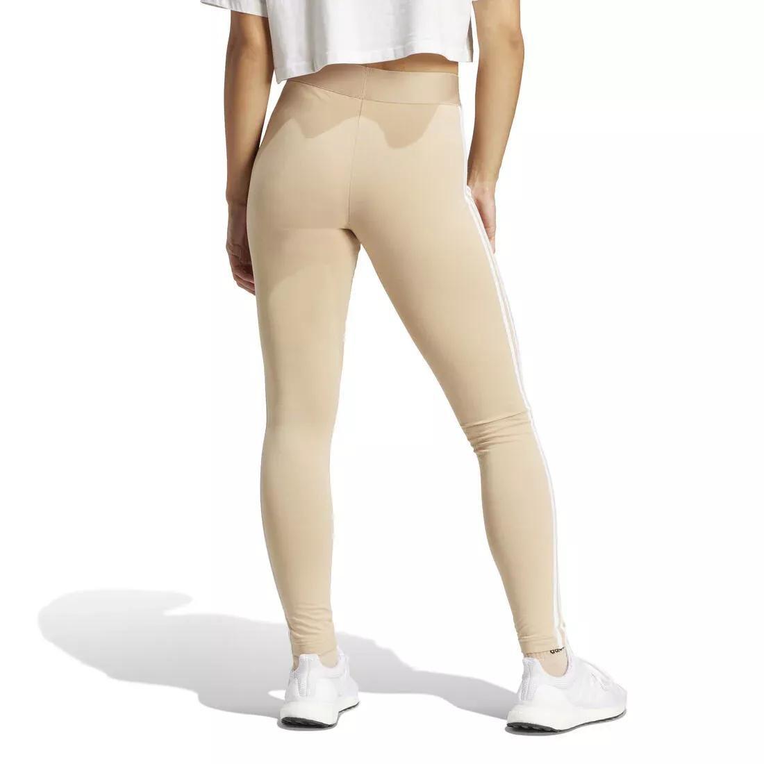 LOUNGEWEAR Essentials 3-Stripes Leggings, Beige, No Color, large image number 2
