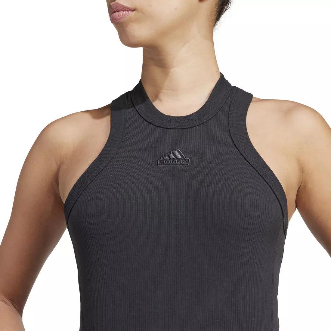 Lounge Ribbed Crop Tank Top, Black, No Color, large image number 3