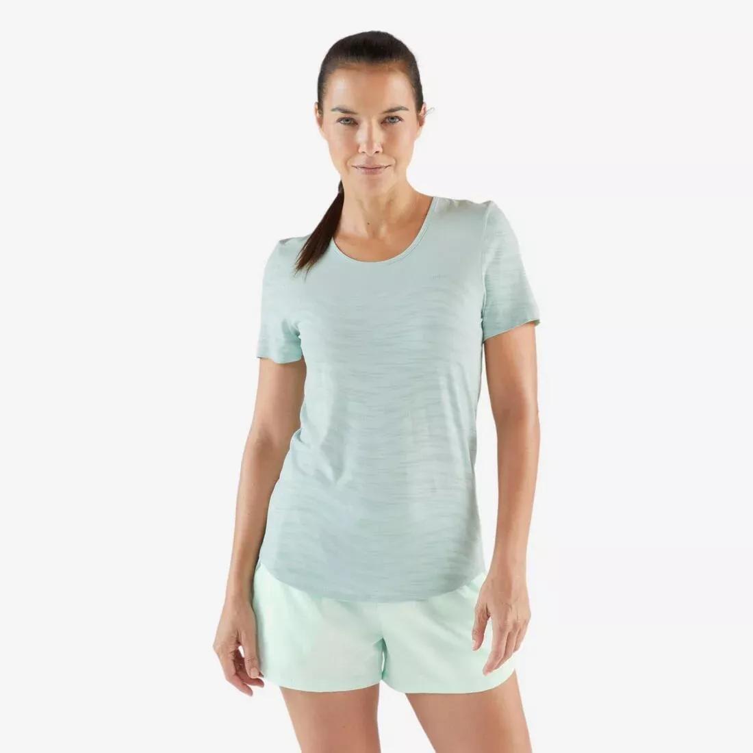 Women Breathable Running And Trail T-Shirt - Kiprun Run 500, Green, No Color, large image number 0